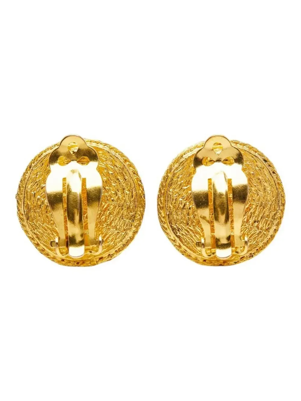 Chanel Cc Logo Round Clip-On Earrings #256870C67B